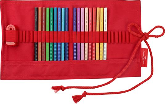 Astuccio rotolo in tessuto con 18 matite colorate Colour Grip, 1  temperamatite Sleeve mini - Faber-Castell - Cartoleria e scuola