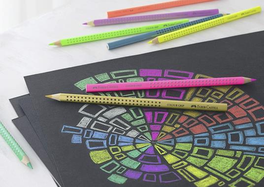 Matite colorate Faber-Castell Colour Grip Special. Astuccio in cartone 12 colori Metallic - Neon - Pastel - 4
