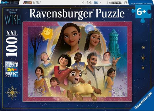 Ravensburger - Puzzle Disney Wish 100 Pezzi XXL, Età Raccomandata 6+ Anni