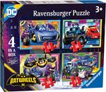 Ravensburger - Puzzle Batwheels, Collezione 4 in a Box, 4 puzzle da 12-16-20-24 Pezzi, Età Raccomandata 3+ Anni