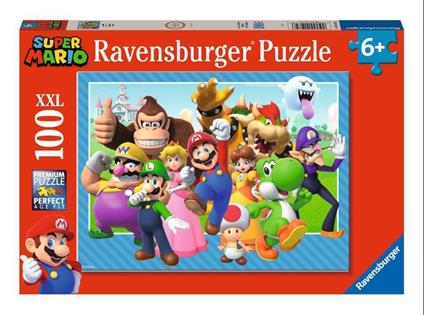 Ravensburger - Puzzle Super Mario 100 Pezzi XXL, Età Raccomandata 6+ Anni