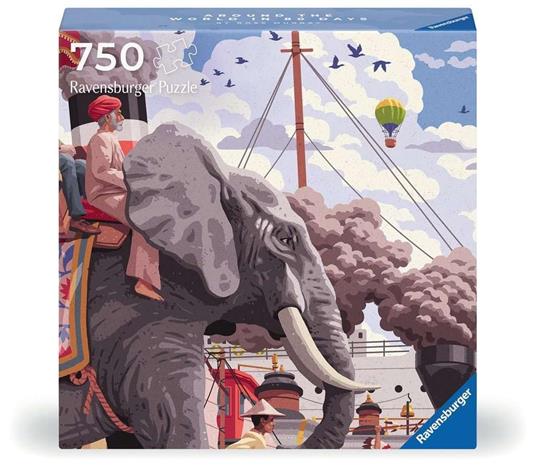 Ravensburger 12001201 - Around the world in 80days - puzzle 750 pezzi  puzzle adulti e ragazzi da 14 anni,