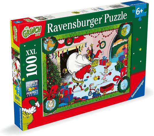 Ravensburger - Puzzle 100 Pezzi XXL il Grinch, Idea Regalo per Bambini 6+ Anni, Gioco Educativo e Stimolante - 2