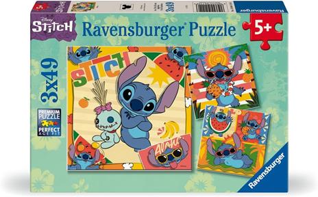 Ravensburger 12004114 Disney Stitch  Puzzle per bambini dai 5 anni in su, con 3 x 49 pezzi
