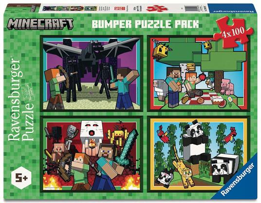 Puzzle Ravensburger Minecraft 4 x 100 pezzi