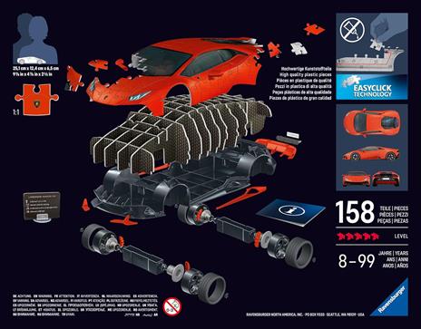 Puzzle Iconics Lamborgh. Hurac. Arancio 108pezzi - 3