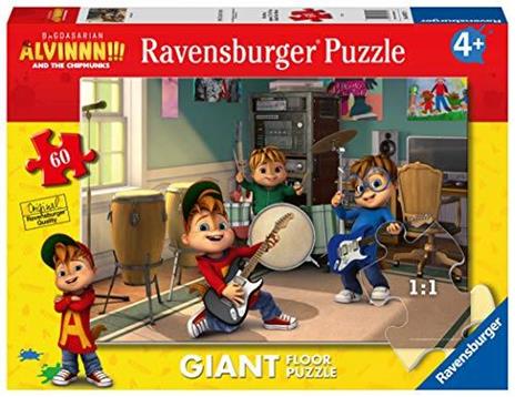 Ravensburger - Puzzle Alvin, Collezione 60 Giant Pavimento, 60 Pezzi, Età Raccomandata 4+ Anni - 3