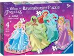 Ravensburger - Puzzle Disney Princess, Collezione Shaped 4 in a Box, 4 puzzle da 10-12-14-16 Pezzi