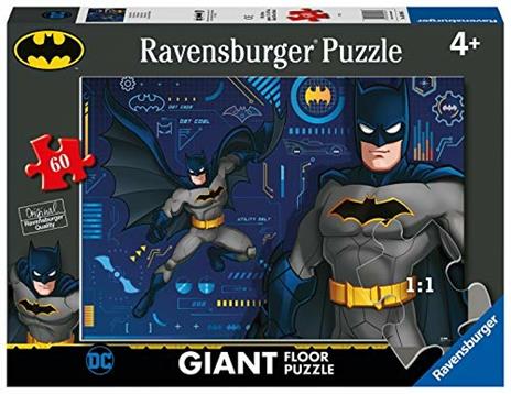 Ravensburger - Puzzle Batman B, Collezione 60 Giant Pavimento, 60 Pezzi, Età Raccomandata 4+ Anni
