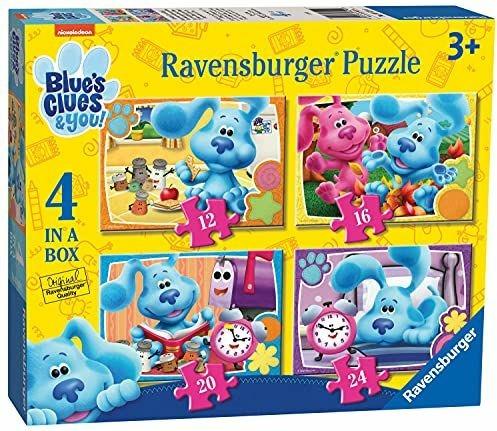 Ravensburger - Puzzle Blue's clues & you, Collezione 4 in a Box, 4 puzzle da 12-16-20-24 Pezzi, Età Raccomandata 3+ Anni