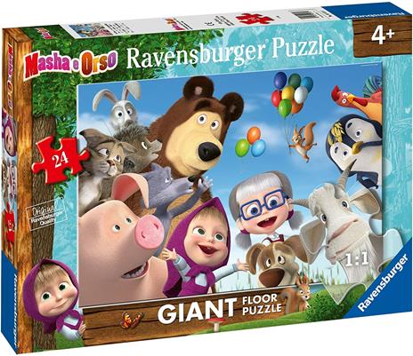 Ravensburger - Puzzle Masha e Orso, Collezione 24 Giant Pavimento, 24 Pezzi, Età Raccomandata 3+ Anni - 2