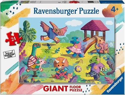 Ravensburger - Puzzle Dinosauri al parco giochi, Collezione 24 Giant Pavimento, 24 Pezzi, Età Raccomandata 3+ Anni