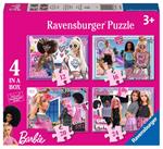 Ravensburger - Puzzle Barbie, Collezione 4 in a Box, 4 puzzle da 12-16-20-24 Pezzi, Età Raccomandata 3+ Anni