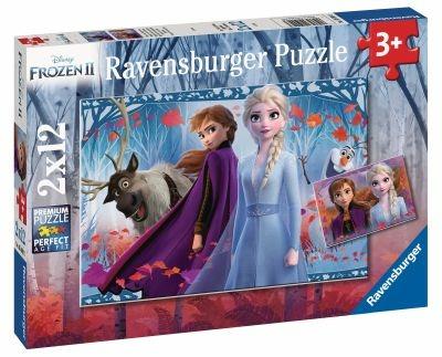 Ravensburger - Puzzle Frozen 2, Collezione 2x12, 2 Puzzle da 12 Pezzi, Età Raccomandata 3+ Anni - 4