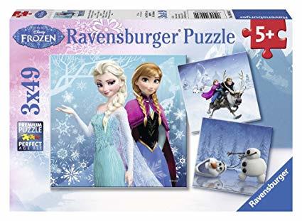 Ravensburger - Puzzle Frozen 2, Collezione 3x49, 3 Puzzle da 49 Pezzi, Età Raccomandata 5+ Anni