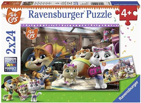 Ravensburger - Puzzle 44 Gatti, Collezione 2x24, 2 Puzzle da 24 Pezzi, Età Raccomandata 4+ Anni