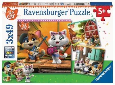 Ravensburger - Puzzle 44 Gatti, Collezione 3x49, 3 Puzzle da 49 Pezzi, Età Raccomandata 5+ Anni - 6