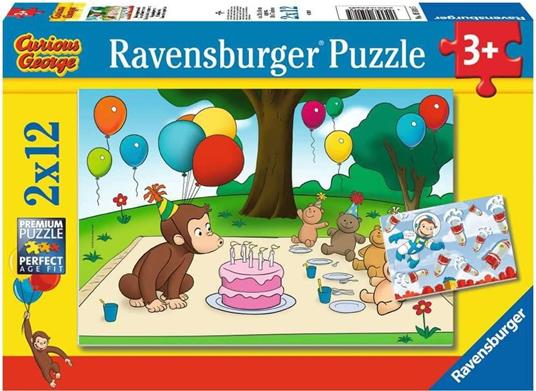 Ravensburger - Puzzle George, Collezione 2x12, 2 Puzzle da 12 Pezzi, Età Raccomandata 3+ Anni - 3