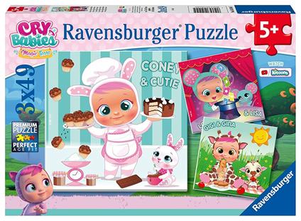 Ravensburger - Puzzle Cry Babies, Collezione 3x49, 3 Puzzle da 49 Pezzi, Età Raccomandata 5+ Anni