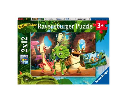 Ravensburger Puzzle 2x12 Pezzi Gigantosaurus