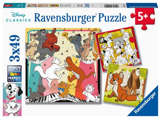 Ravensburger - Puzzle Disney Classics, Collezione 3x49, 3 Puzzle da 49 Pezzi, Età Raccomandata 5+ Anni