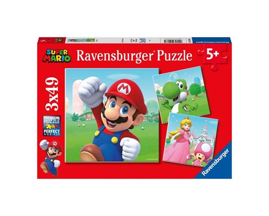Ravensburger - Puzzle Super Mario, Collezione 3x49, 3 Puzzle da 49 Pezzi, Età Raccomandata 5+ Anni