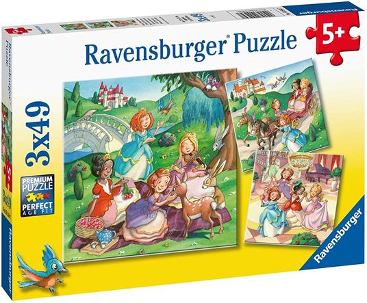 Ravensburger - Puzzle Piccole principessine, Collezione 3x49, 3 Puzzle da 49 Pezzi, Età Raccomandata 5+ Anni - 2