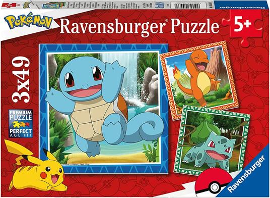 Ravensburger - Puzzle Pokémon, Collezione 3x49, 3 Puzzle da 49 Pezzi, Età Raccomandata 5+ Anni