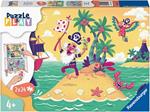 Ravensburger - Puzzle L'Isola del Pirata, Linea Puzzle & Play, 2 Puzzle da 24 Pezzi e Accessori, Puzzle per Bambini