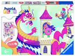 Ravensburger - Puzzle Il Regno dei Donut, Linea Puzzle & Play, 2 Puzzle da 24 Pezzi e Accessori, Puzzle per Bambini