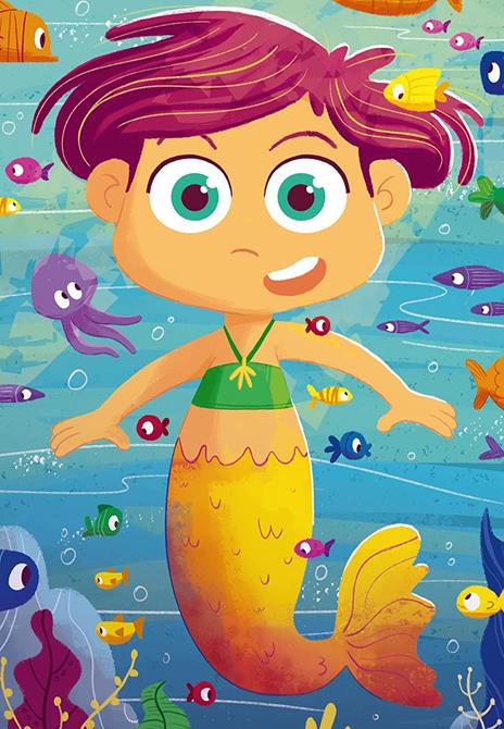 Ravensburger - Puzzle Sirenette e mostri marini, Linea Mix & Match, 3 Puzzle da 24 Pezzi, Puzzle per Bambini - 3