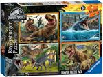 Ravensburger - Puzzle Jurassic World, Collezione Bumper Pack 4X100, 4 Puzzle da 100 Pezzi, Età Raccomandata 5+ Anni