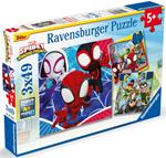 Ravensburger - Puzzle Spidey, Collezione 3x49, 3 Puzzle da 49 Pezzi, Età Raccomandata 5+ Anni
