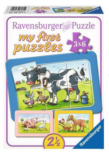 Teneri amici animali Puzzle 3x6 pezzi Ravensburger (06571)