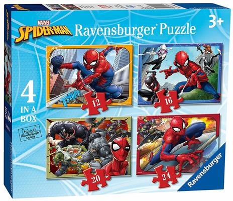 Ravensburger - Puzzle Spiderman, Collezione 4 in a Box, 4 puzzle da 12-16-20-24 Pezzi, Età Raccomandata 3+ Anni - 7