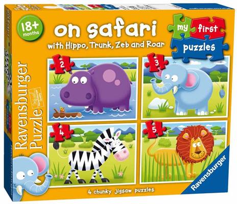 Ravensburger - Puzzle Safari, Collezione My First Puzzles, 2-3-4-5 Pezzi, Età Raccomandata 18+ Mesi - 2