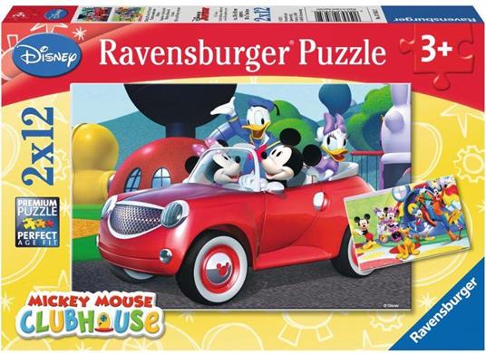 Ravensburger - Puzzle Topolino, Minnie & Co., Collezione 2x12, 2 Puzzle da 12 Pezzi, Età Raccomandata 3+ Anni - 2