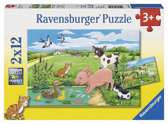 Ravensburger - Puzzle Cuccioli di campagna, Collezione 2x12, 2 Puzzle da 12 Pezzi, Età Raccomandata 3+ Anni - 2
