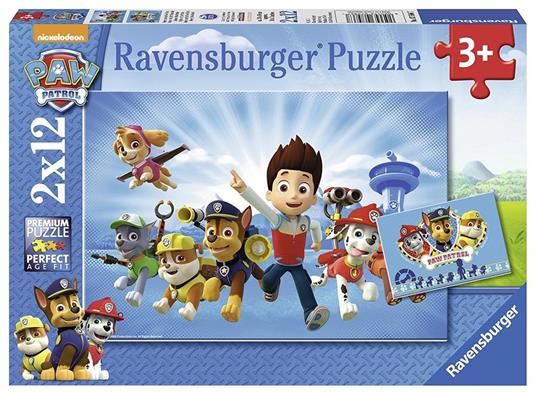 Ravensburger Puzzle Paw Patrol A Puzzle 2 x 12 pz Puzzle per Bambini - 10