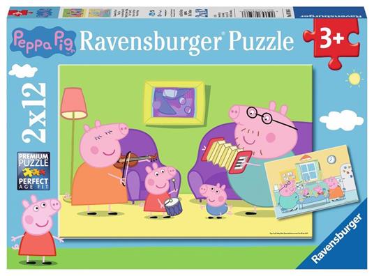 Puzzle Ravensburger (07596) - "Peppa Pig" - 12 pezzi