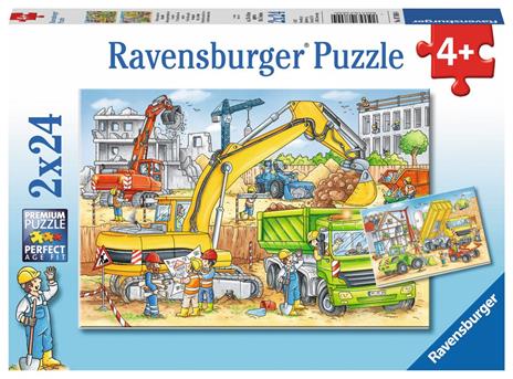 2 x 24 Teile. Viel zu tun auf der Baustelle. Ravensburger 4005556078004 puzzle 24 pezzo(i)