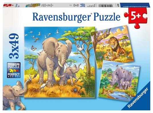 Puzzle 3X49 Pz. I Grandi Animali Della Savana. Ravensburger (8003)