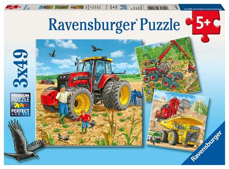 Puzzle 3X49 Pz. Mezzi di Lavoro. Ravensburger (8012)