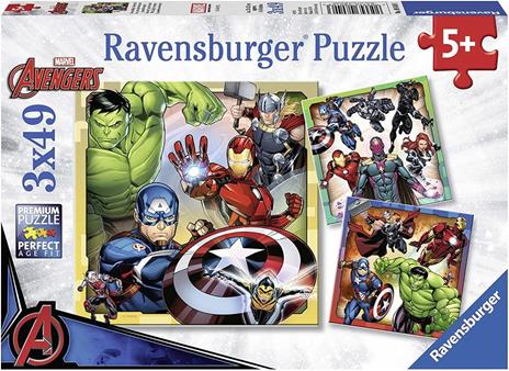 Ravensburger - Puzzle Avengers, Collezione 3x49, 3 Puzzle da 49 Pezzi, Età Raccomandata 5+ Anni - 2