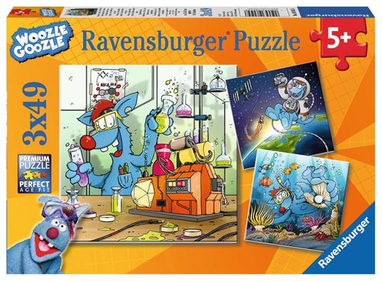 3 x 49 Teile. WG: Im Weltall, Labor und Unterwasser. Ravensburger 00.008.045 puzzle 49 pezzo(i)