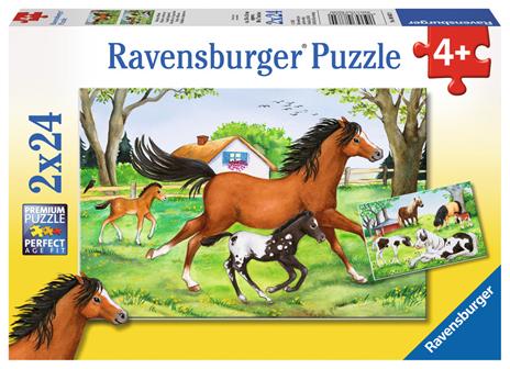2 x 24 Teile. Welt der Pferde. Ravensburger 4005556088829 puzzle 24 pezzo(i)