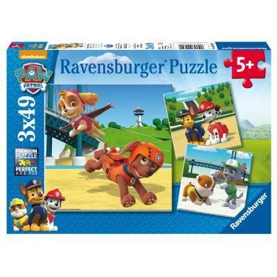 Ravensburger - Puzzle Paw Patrol B, Collezione 3x49, 3 Puzzle da 49 Pezzi, Età Raccomandata 5+ Anni
