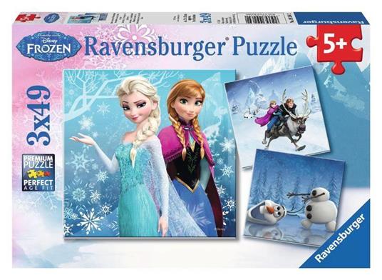 Ravensburger - Puzzle Frozen B, Collezione 3x49, 3 Puzzle da 49 Pezzi, Età Raccomandata 5+ Anni - 2
