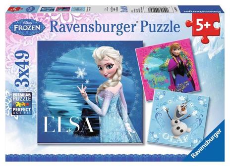 Ravensburger - Puzzle Frozen C, Collezione 3x49, 3 Puzzle da 49 Pezzi, Età Raccomandata 5+ Anni - 2
