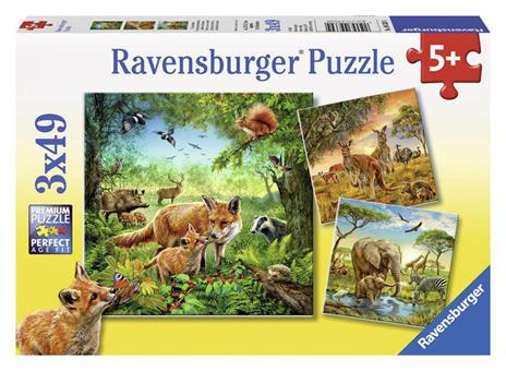Animali del mondo Puzzle 3x49 pezzi Ravensburger (09330)